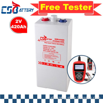 Cspower 2V 2500ah Solar Storage Gel Opzv Battery Sweeper/Trolly/Powered-Heater/Nuclear-Power-Station/Opzs/Csbattery